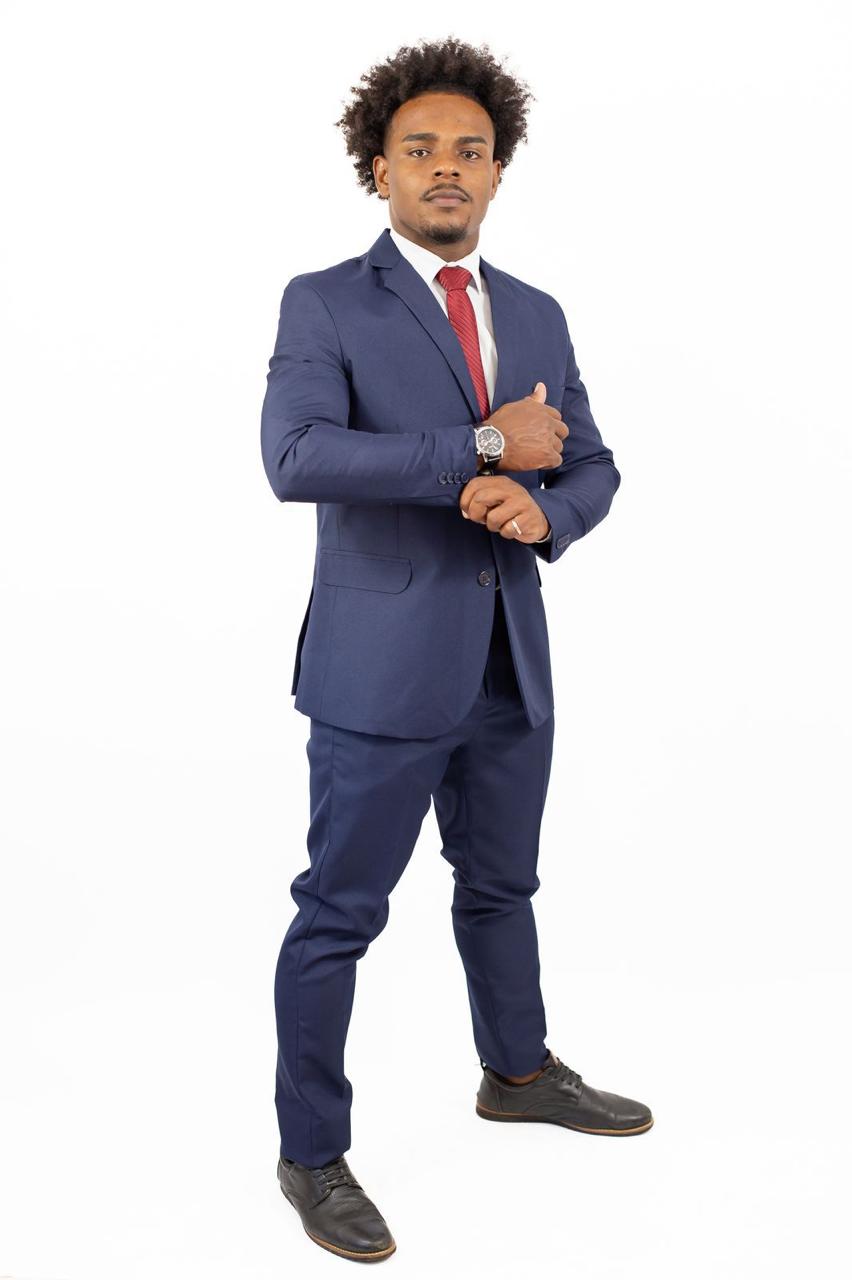 Terno tecido Gabardine (microfibra) Azul Marinho