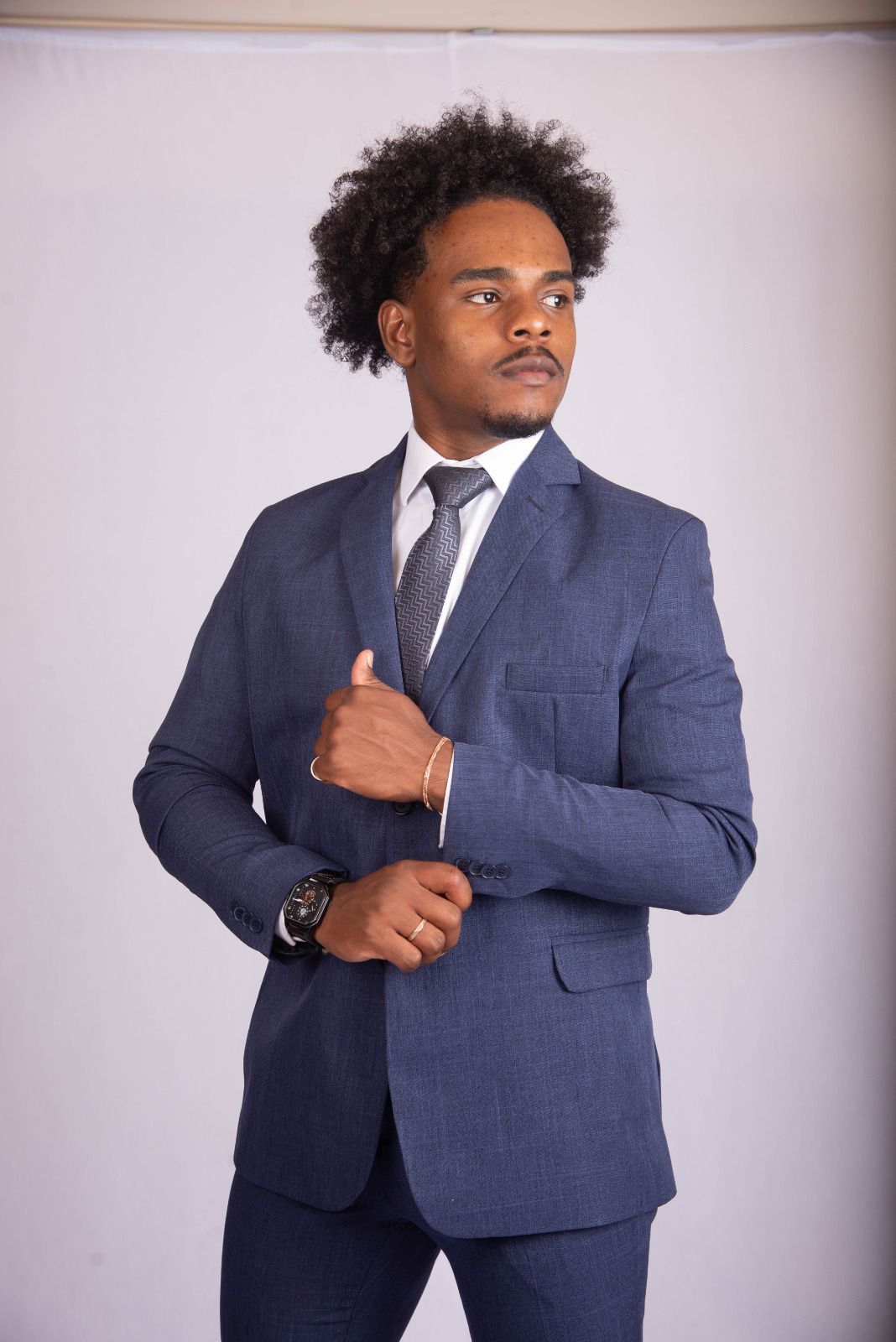 Terno Azul Navy tecido Gabardine (microfibra)