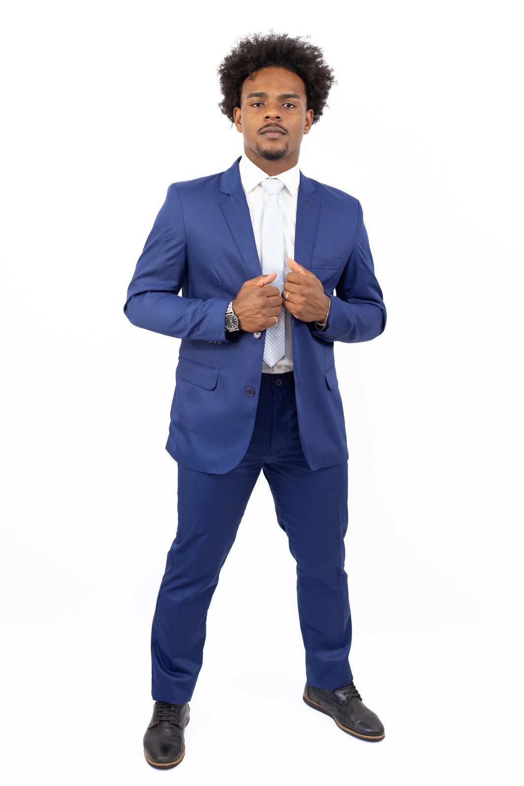 Terno Azul Royal Tecido Gabardine (microfibra)