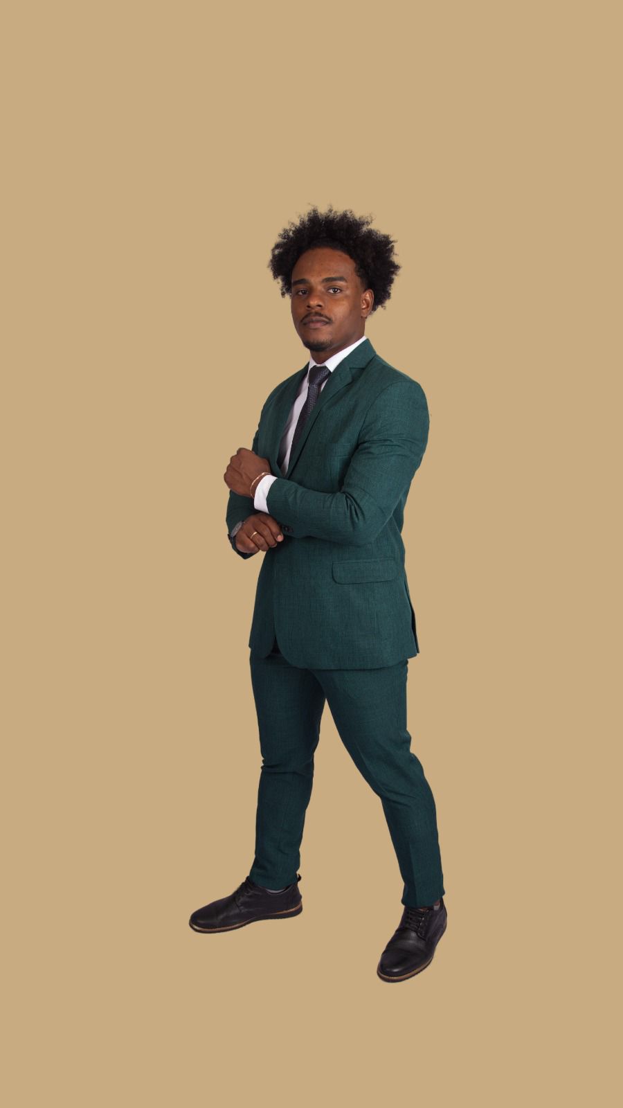 Terno Verde Tecido Gabardine (microfibra)